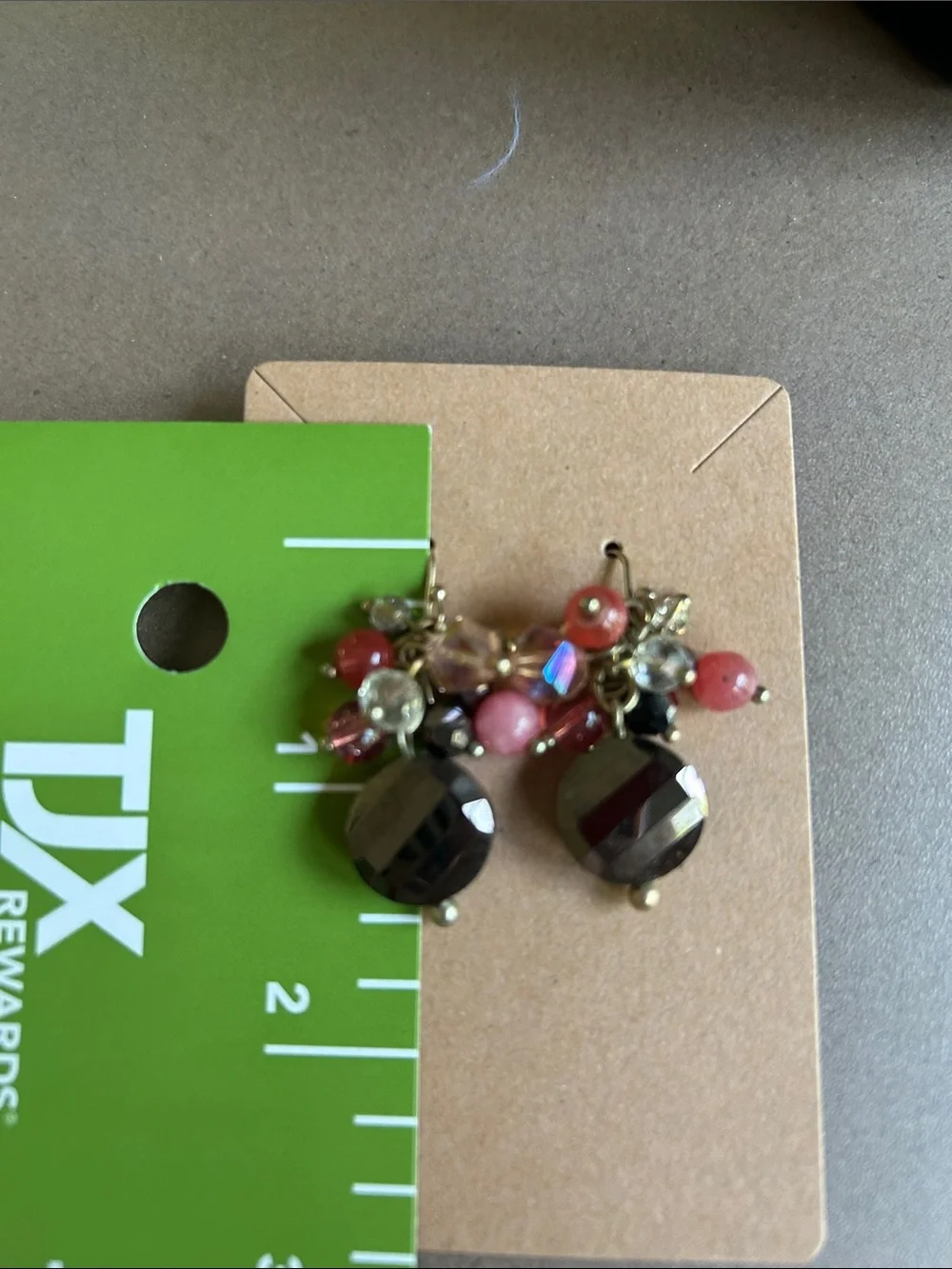 White House Black Market Pink and Black Bead Cluster Earrings